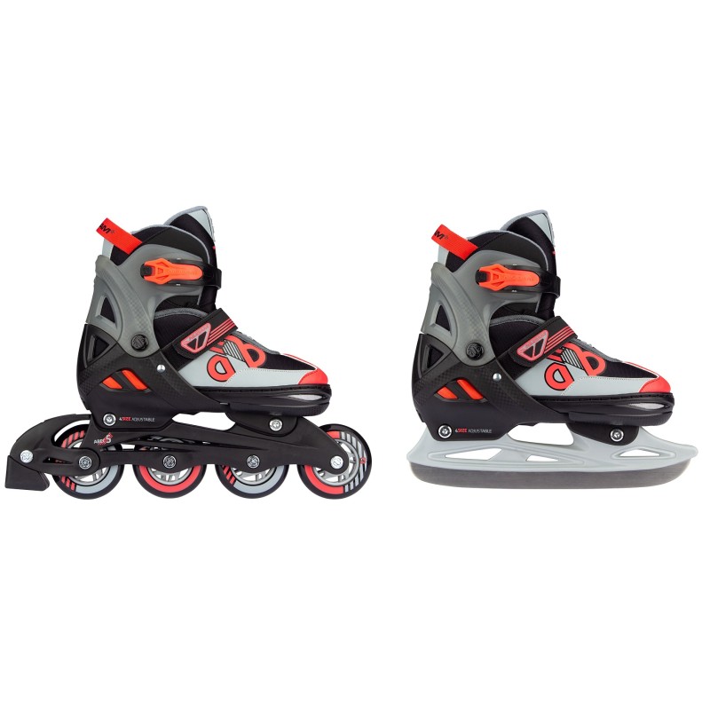 Nijdam Inline Skates ‑ Παγοπέδιλα Combo ρυθμιζόμενα Red Raider N14AC01