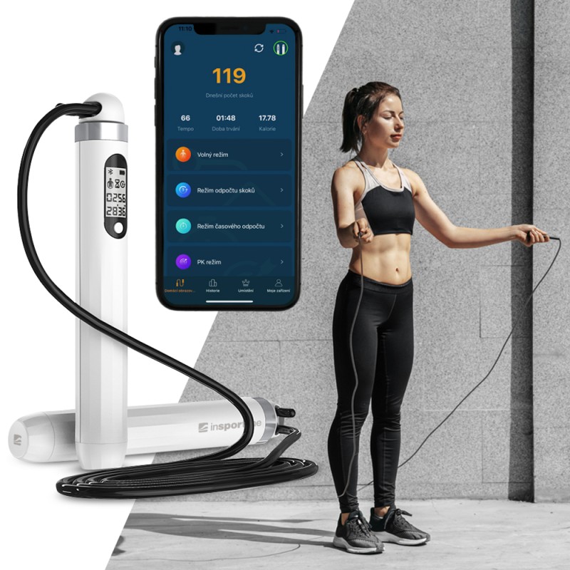 InSportline Jumpsmart Σχοινάκι Γυμναστικής Smart Jump Rope Λευκό 23511