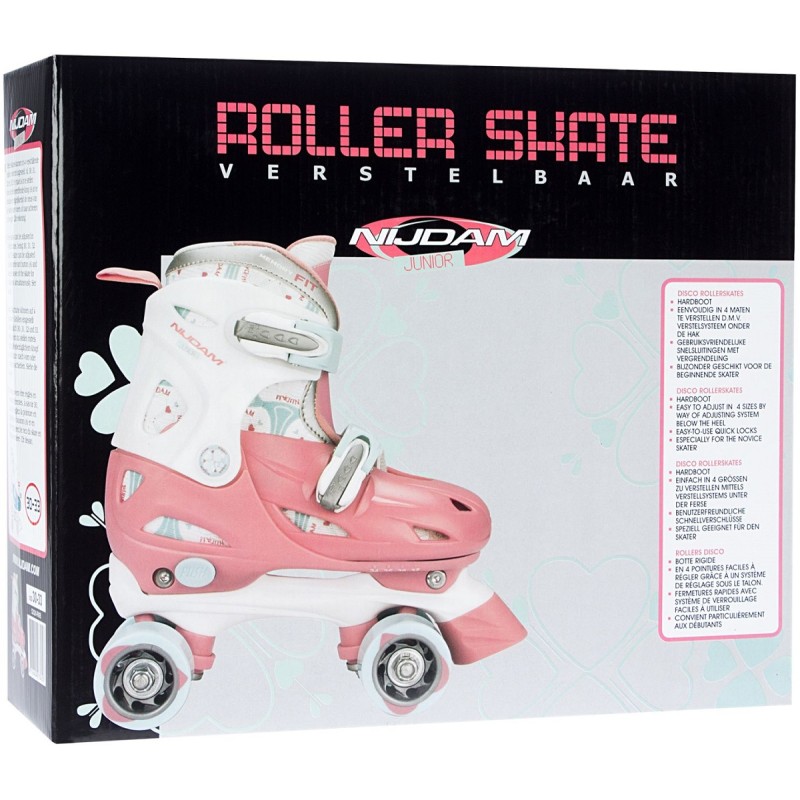 Nijdam Roller Skates Junior Adjustable Hard Boot Disco Twirl 52QN-RWB