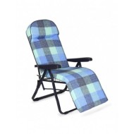 Escape Πολυθρόνα 6 Θέσεων Μπλε Σκελετού Μπλε Καρό Μαξιλάρι - 15742