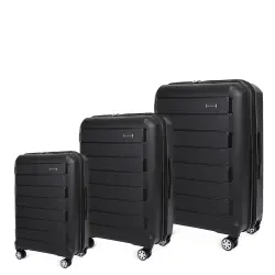 Σετ 3 βαλίτσες Newcom N1312 PC σετ 3 τεμαχίων 50x22x36 cm + 61x25x43 cm + 71x29x50 cm μαύρο
