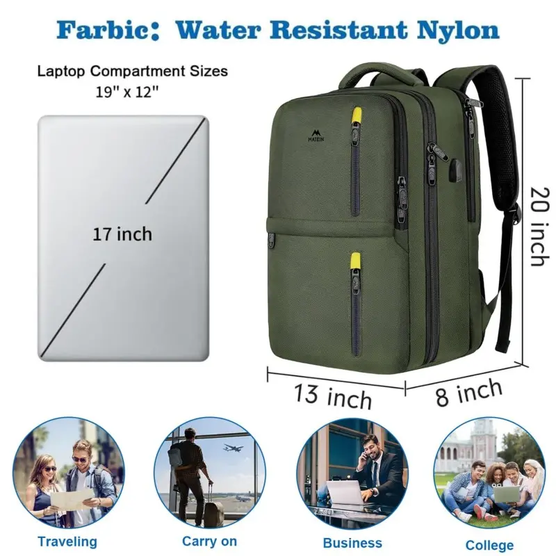 Σακίδιο πλάτης 40L Ταξιδιου 17” Matein 1197 χακί Σακίδιο πλάτης 40L Ταξιδιου 17” Matein 1197 χακί