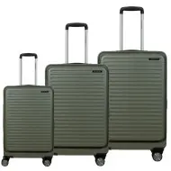 Σετ 3 βαλίτσες Newcom ABS+PC σετ 3 τεμαχίων N1605 green