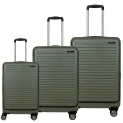 Σετ 3 βαλίτσες Newcom ABS+PC σετ 3 τεμαχίων N1605 green