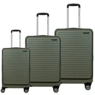 Σετ 3 βαλίτσες Newcom ABS+PC σετ 3 τεμαχίων N1605 green