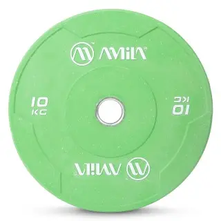 Δίσκος Color Bumper Plate Slim 50 mm 10 kg – Πράσινο