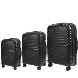 Σετ Βαλίτσες Τριάδα 7000 Cardinal 56,5x24,5x37 cm + 66,5x27,5x45 cm + 76X32,5X51 cm μαύρο