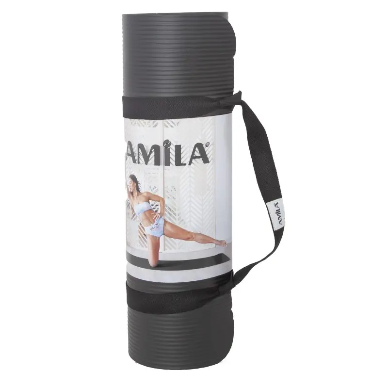 Amila Στρώμα Γυμναστικής NBR 15mm 90Kg 183cm Μαύρο 95910