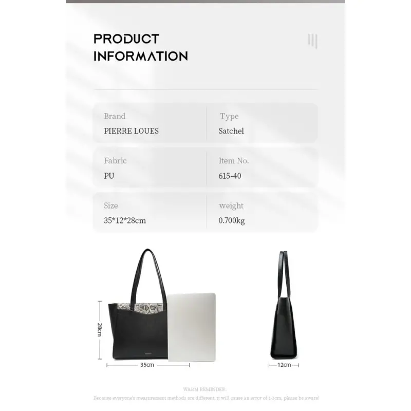 Γυναικεία Τσάντα Shopper Χειρός Pierre Loues PL615-40 μαύρο
