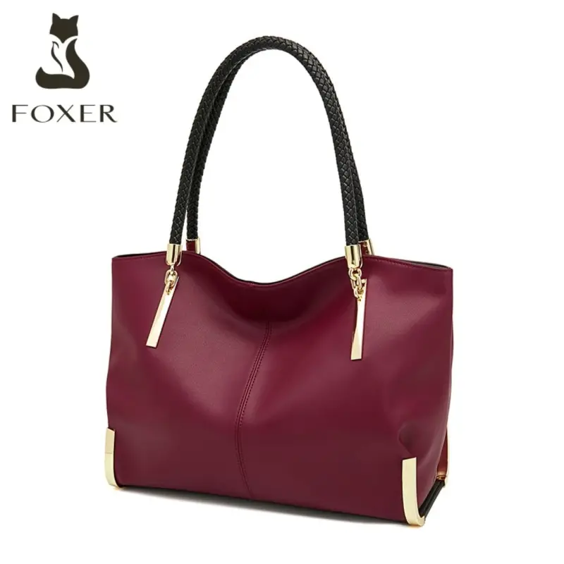 Δερμάτινη Γυναικεία Τσάντα Shopper 'Ωμου Foxer 938032F red