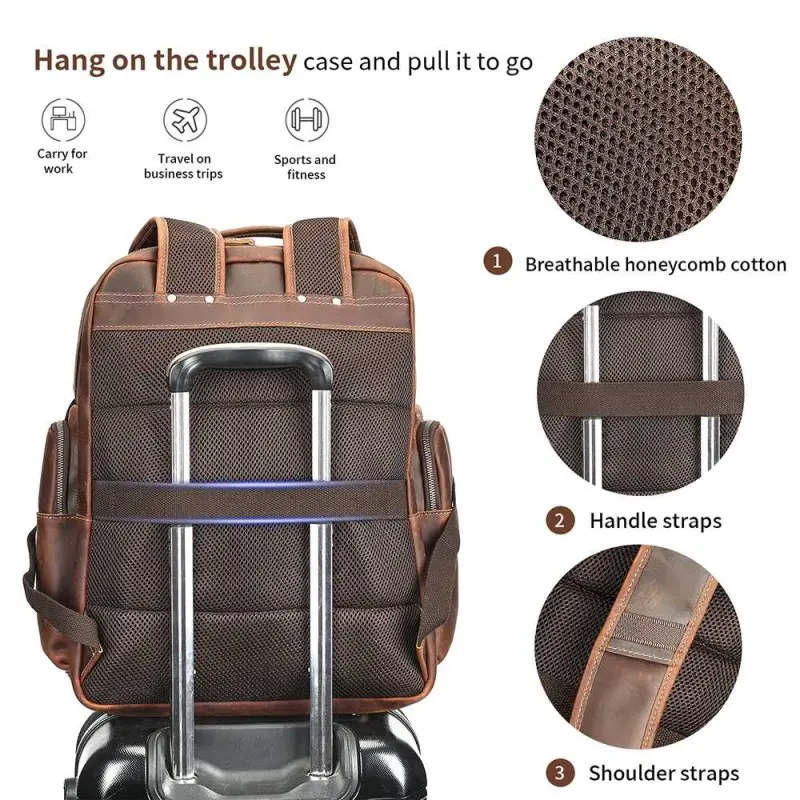 Δερμάτινο σακίδιο πλάτης Cardinal 35 L 2330 coffee