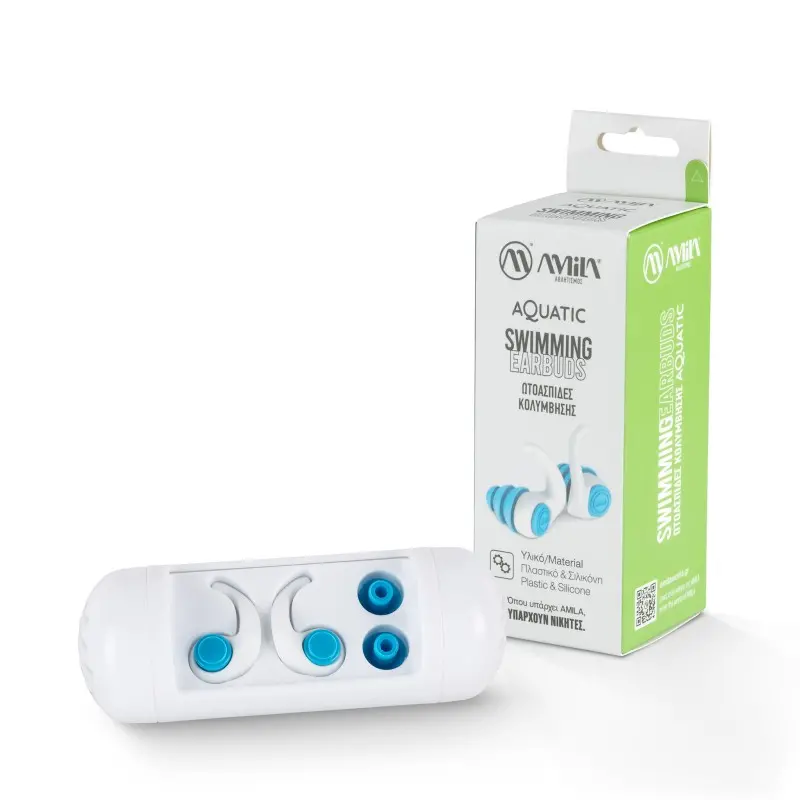 Amila Ωτοασπίδες Κολύμβησης Swimming Earbuds Aquatic – Μπλε / Λευκό