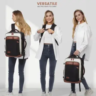 Σακίδιο Πλάτης Καμπίνας 40L με USB, Θήκες Οργάνωσης MB2213 black/beige/Brown