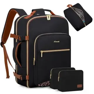 Σακίδιο ταξιδιού για γυναίκες 40L Carry on 17,3" WB2029 black leopard
