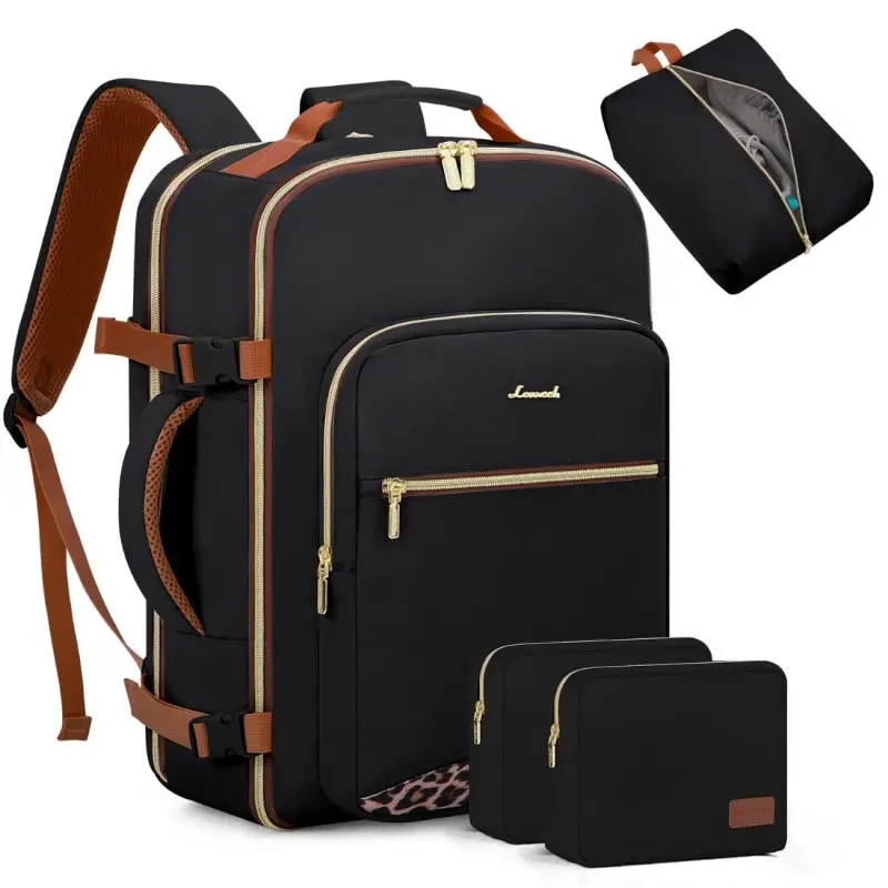 Σακίδιο ταξιδιού για γυναίκες 40L Carry on 17,3" WB2029 black leopard