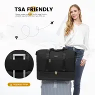 Σετ Σακ βουαγιαζ ταξιδιού γυναικείο με νεσεσέρ και τσάντα χειρός 56 L Lovevook UB2098 black Σετ Σακ βουαγιαζ ταξιδιού γυναικείο με νεσεσέρ και τσάντα χειρός 56 L Lovevook UB2098 black