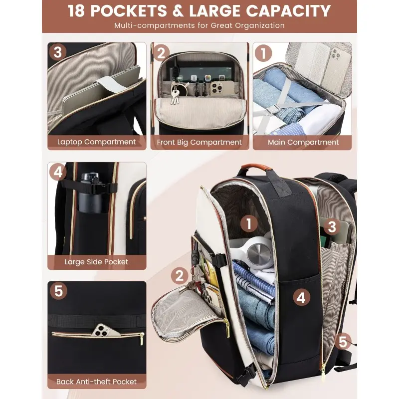 Σακίδιο πλάτης καμπίνας 40L 17,3" MB2141 black/white