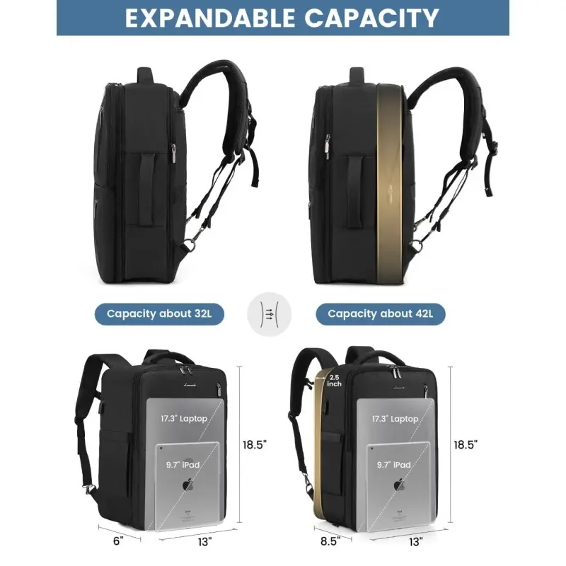 Σακίδιο Πλάτης Καμπίνας 40L με USB 17,3" MB1975 black Σακίδια Πλάτης MB1975 black Lovevook Σακίδιο Πλάτης Καμπίνας 40L με USB 17,3" MB1975 black