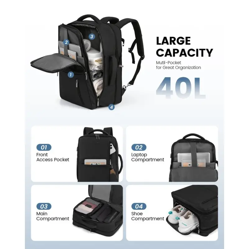 Σακίδιο Πλάτης Καμπίνας 40L με USB 17,3" MB1975 black Σακίδια Πλάτης MB1975 black Lovevook Σακίδιο Πλάτης Καμπίνας 40L με USB 17,3" MB1975 black