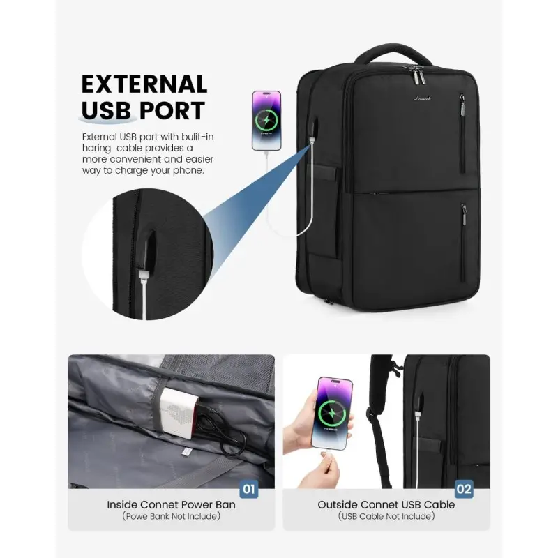 Σακίδιο Πλάτης Καμπίνας 40L με USB 17,3" MB1975 black Σακίδια Πλάτης MB1975 black Lovevook Σακίδιο Πλάτης Καμπίνας 40L με USB 17,3" MB1975 black