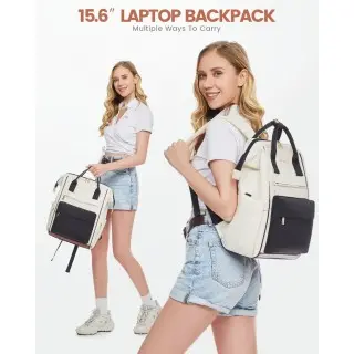 Γυναικείο Σακίδιο με USB Lovevook 15,6'' MB2146 beige/black