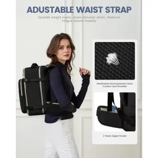 Σακίδιο ταξιδιού για γυναίκες 40L Carry on 17,3" WB2029 black/gray
