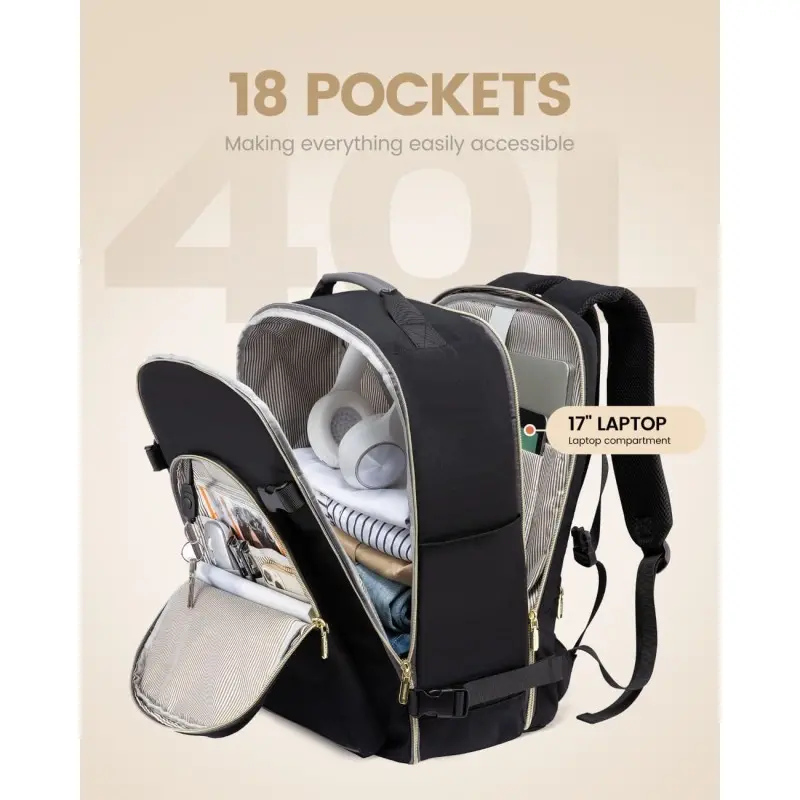 Σακίδιο ταξιδιού για γυναίκες 40L Carry on 17,3" WB2029 black/gray