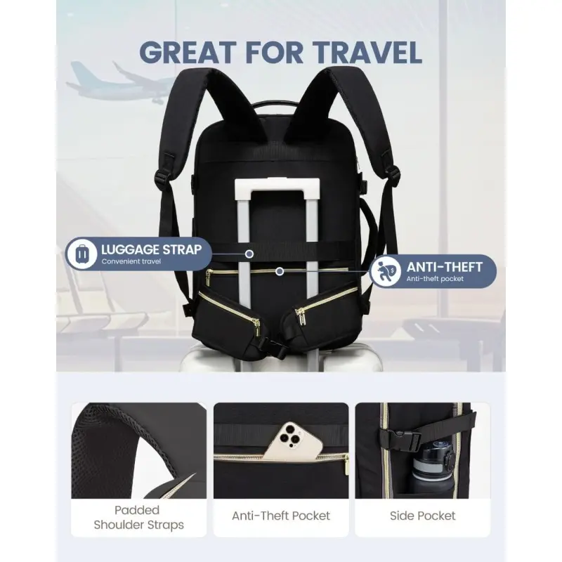 Σακίδιο ταξιδιού για γυναίκες 40L Carry on 17,3" WB2029 black/gray
