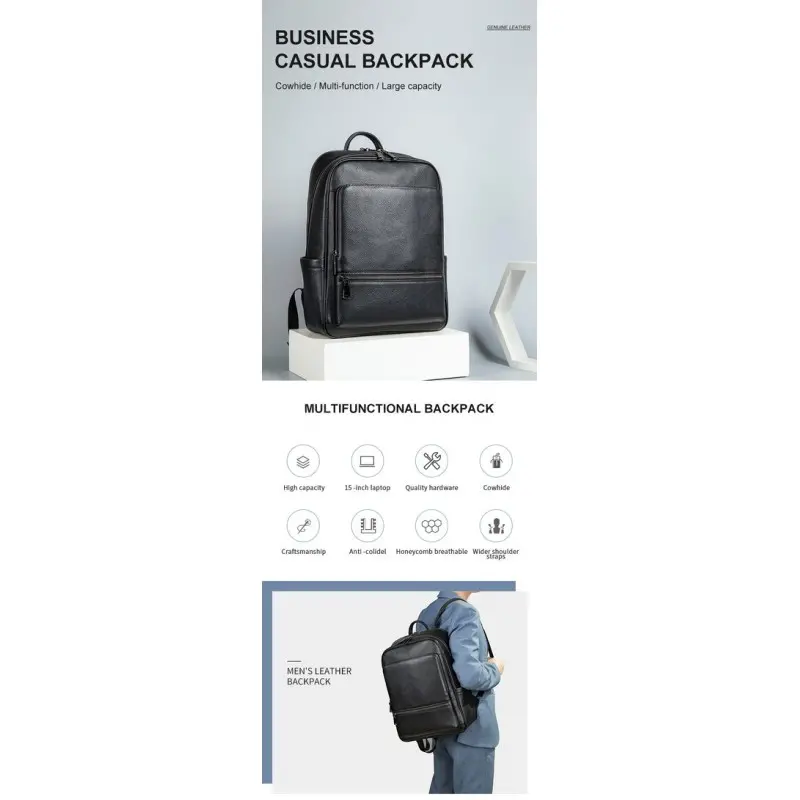 Δερμάτινο Επαγγελματικό Σακίδιο Cardinal 19 L 2302 μαύρο