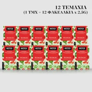 Instick Χυμός Καρπούζι σε σκόνη για 0,5Lit - Συσκευασία 12τμχ x 2,5g