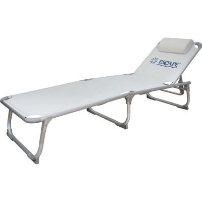 Escape Ξαπλώστρα Παραλίας Τρίσπαστη Άσπρη/Γκρι - 15562