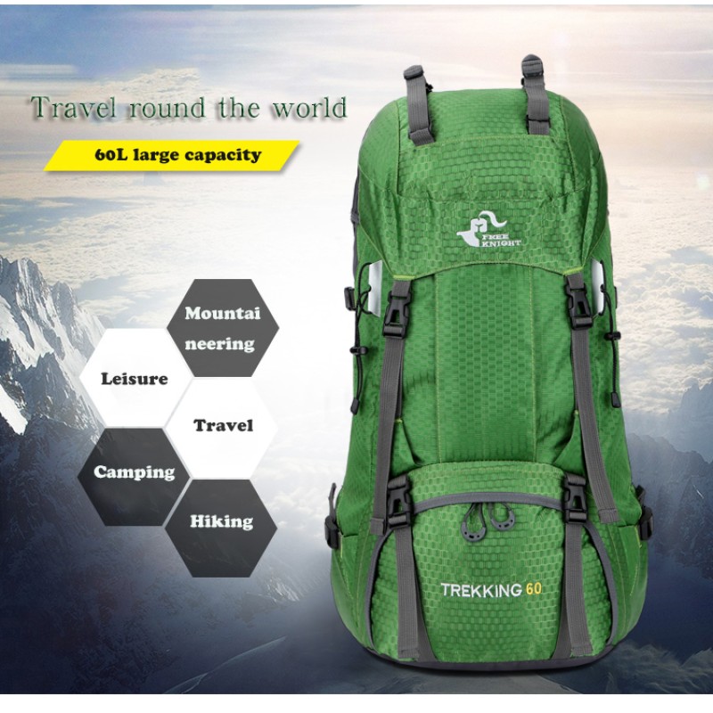 OEM Σακίδιο πεζοπορίας, αδιάβροχο Daypack 60L Camping 0395 πράσινο