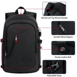 Σακίδιο πλάτης 20L Laptop 15,6” Mancro 1006 μαύρο Σακίδιο πλάτης 20L Laptop 15,6” Mancro 1006 μαύρο