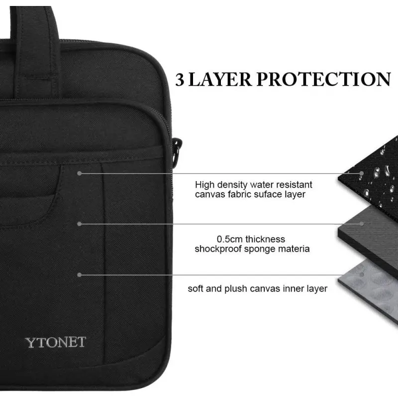 Υφασμάτινος Χαρτοφύλακας Ytonet 15,6 laptop 7,2L 1098 μαύρο