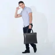 Δερμάτινος χαρτοφύλακας 14" Bopai 11-121681 μαύρο