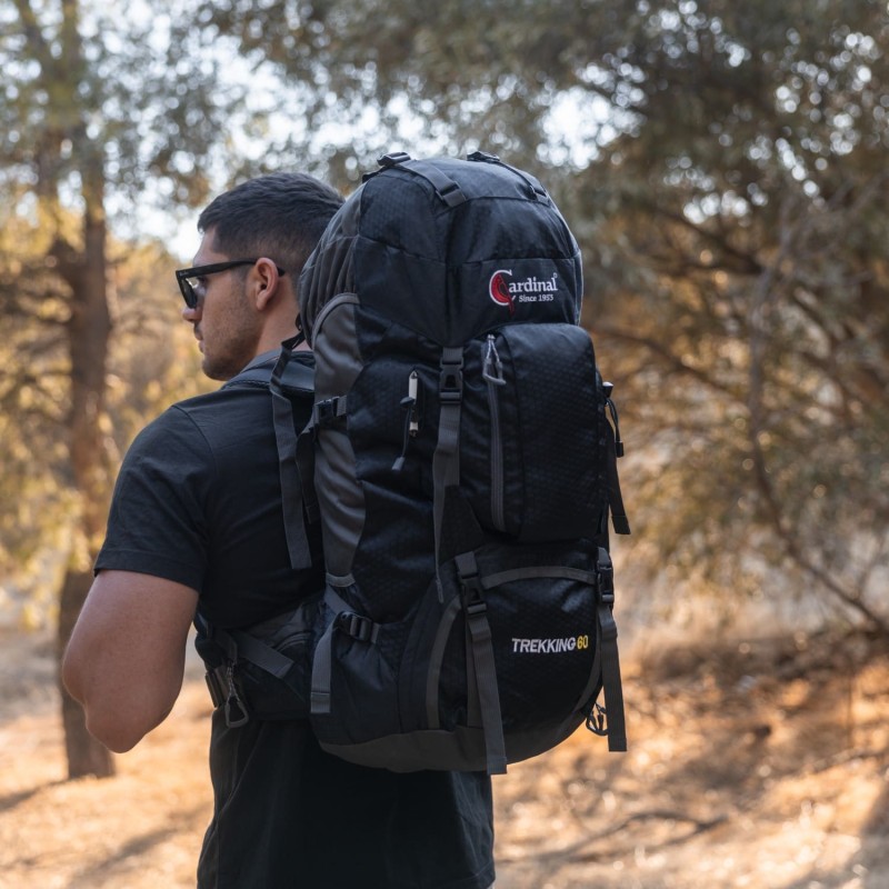 Σακίδιο πεζοπορίας, αδιάβροχο Daypack 60L Camping 1488 μαύρο