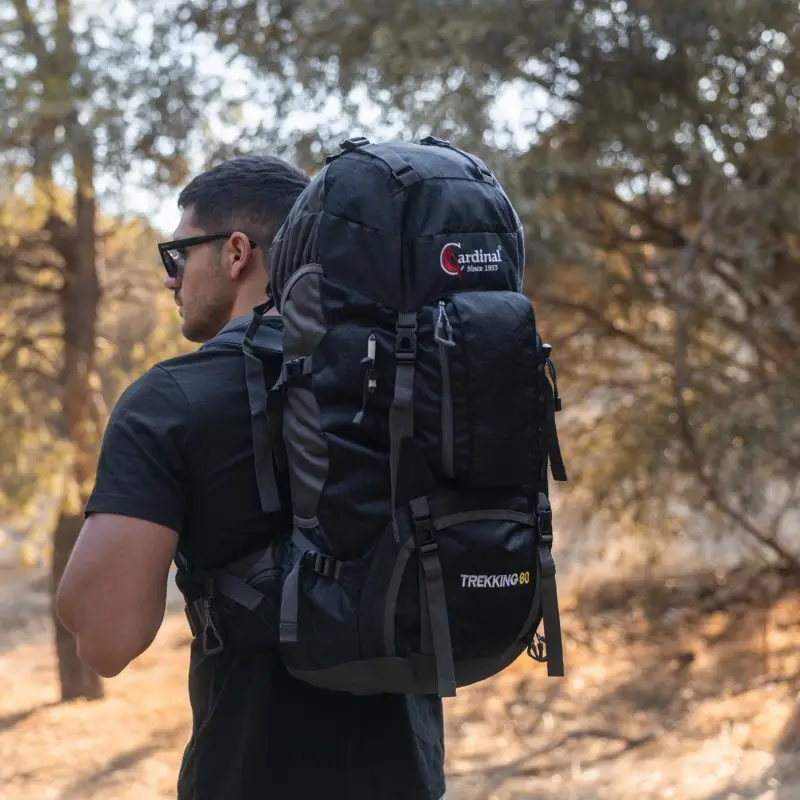 Σακίδιο πεζοπορίας, αδιάβροχο Daypack 60L Camping 1488 μαύρο Σακίδιο πεζοπορίας, αδιάβροχο Daypack 60L Camping 1488 μαύρο