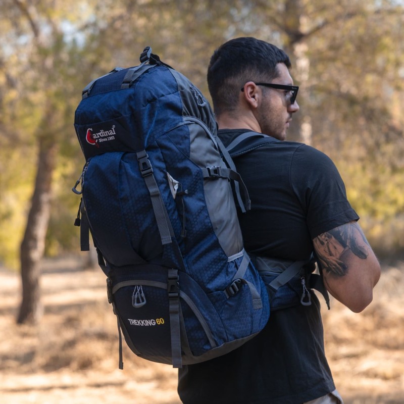 Σακίδιο πεζοπορίας, αδιάβροχο Daypack 60L Camping 1488 Σκούρο μπλε