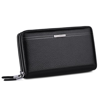 Δερμάτινο Ανδρικό πορτοφόλι William Polo 163(LARGE) black Δερμάτινο Ανδρικό πορτοφόλι William Polo 163(LARGE) black