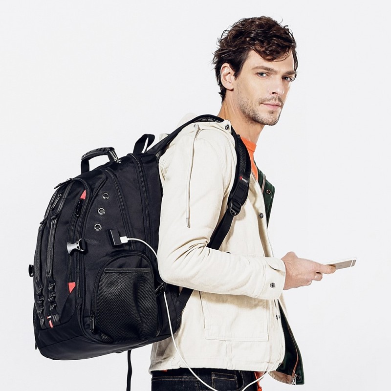 Μεγάλο Laptop Backpack 17,3   Ανθεκτικό XL Heavy Duty Travel Backpack Bange 1901 μαύρο