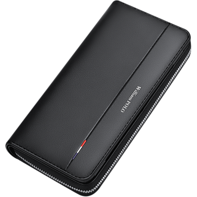 Δερμάτινο Ανδρικό πορτοφόλι William Polo 191411 black plain