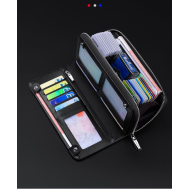 Δερμάτινο Ανδρικό πορτοφόλι William Polo 191411 black plain