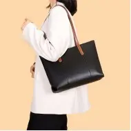 Δερμάτινη Γυναικεία Τσάντα Shopper  Ωμου Cardinal 21555 black