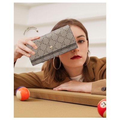 Γυναικείο δερμάτινο PVC πορτοφόλι Foxer 230049F καφέ