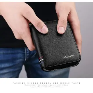 Δερμάτινη Αντρική Καρτοθήκη William Polo 236 black