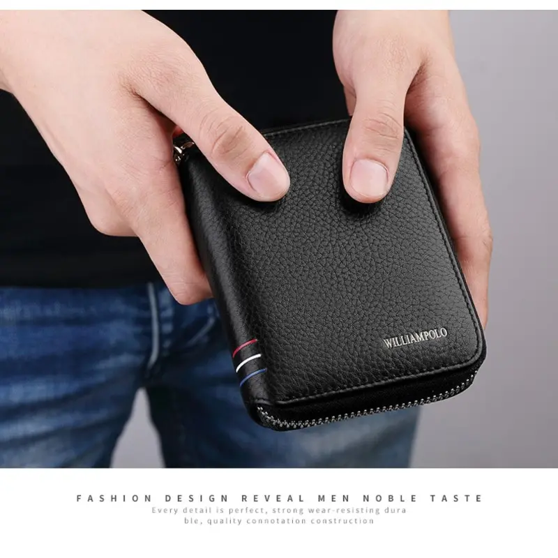 Δερμάτινη Αντρική Καρτοθήκη William Polo 236 black