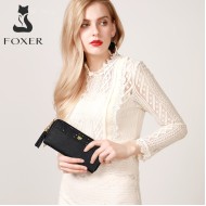 Γυναικείο δερμάτινο πορτοφόλι Foxer 253009F μαύρο