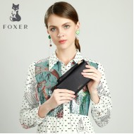 Γυναικείο δερμάτινο πορτοφόλι Foxer 256001F μαύρο