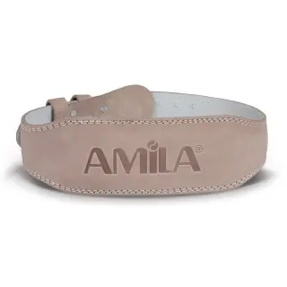 Ζώνη Άρσης Βαρών AMILA Δερμάτινη Μπεζ A Quality L 44302
