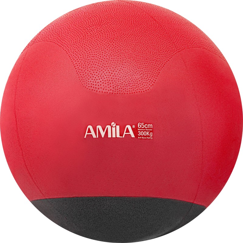 Μπάλα Γυμναστικής AMILA GYMBALL 65cm Κόκκινη με Βάρος στην Βάση 48446